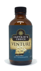 Captain's Choice VENTURE bottle pour with citrus aroma for refreshed post-shave care.