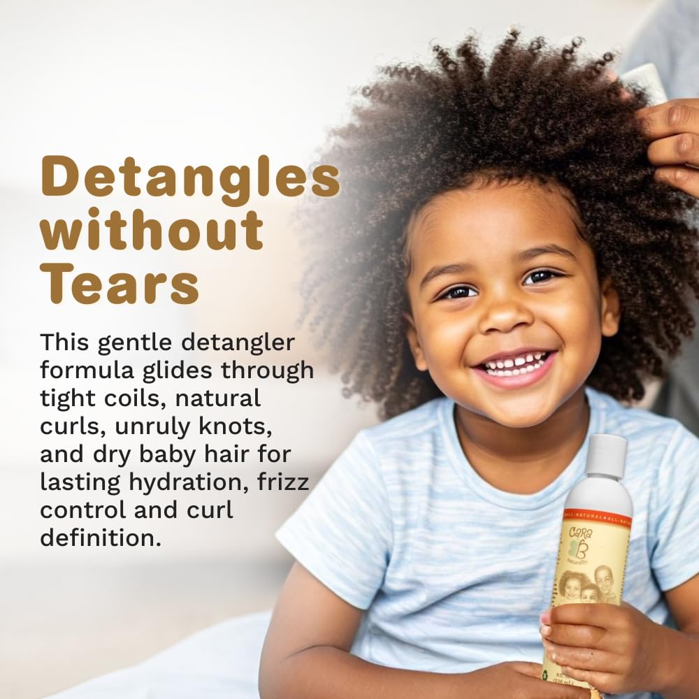 CARA B Naturally shea butter and jojoba formula nourishes curls safely.