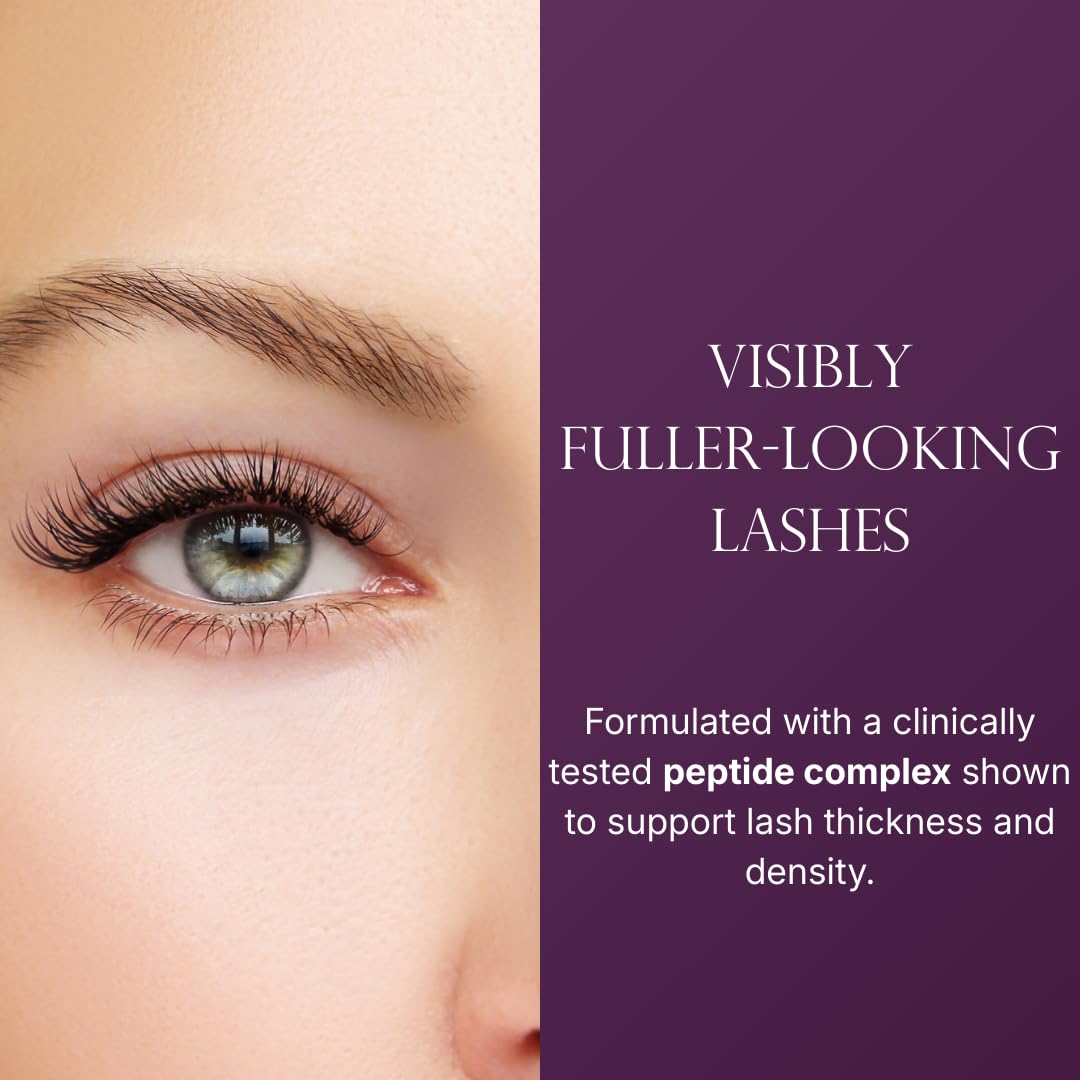 Caramela Beauty Lash Serum close-up showing safe peptide formula