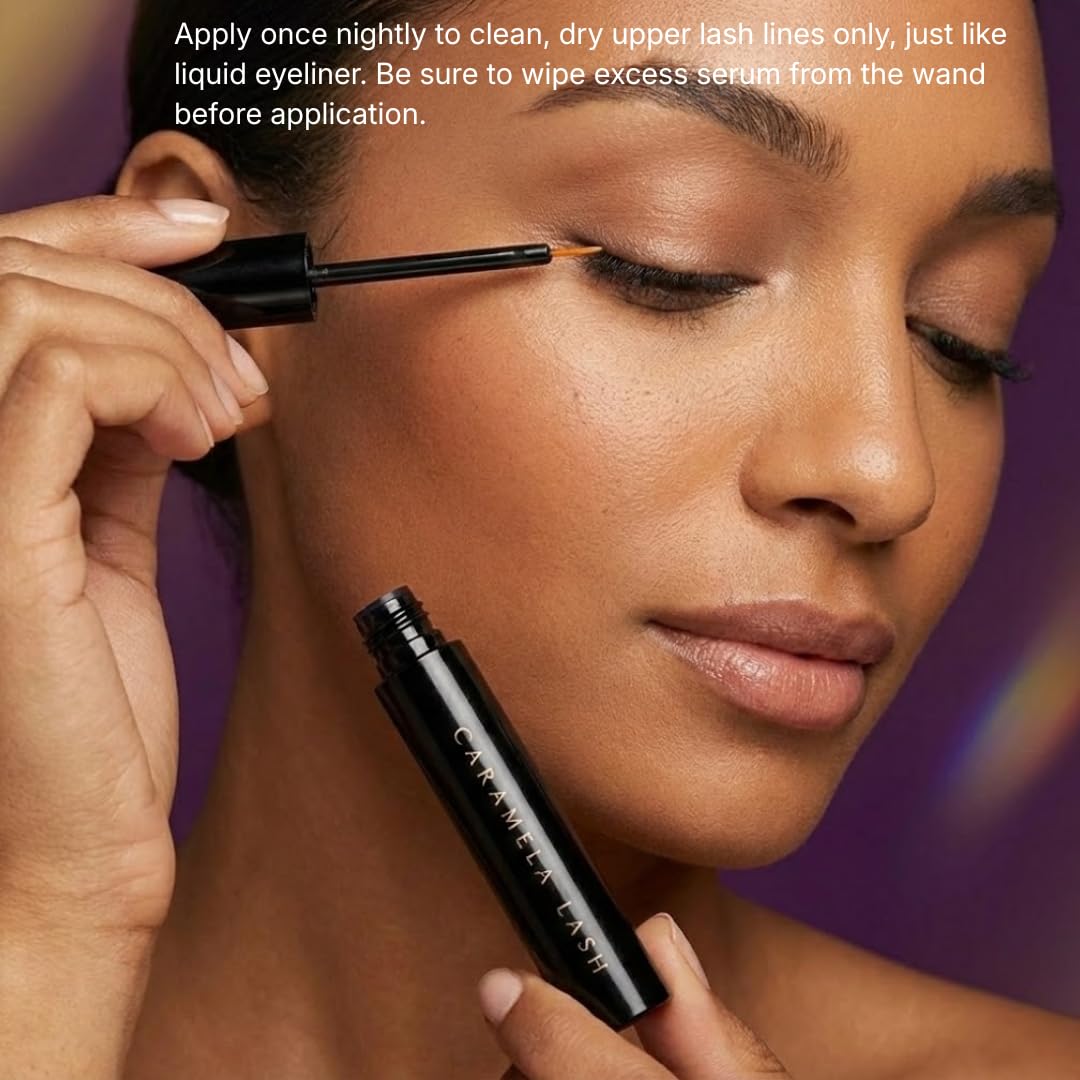 Caramela Beauty Lash Serum dropper-cap for easy mess-free nightly use