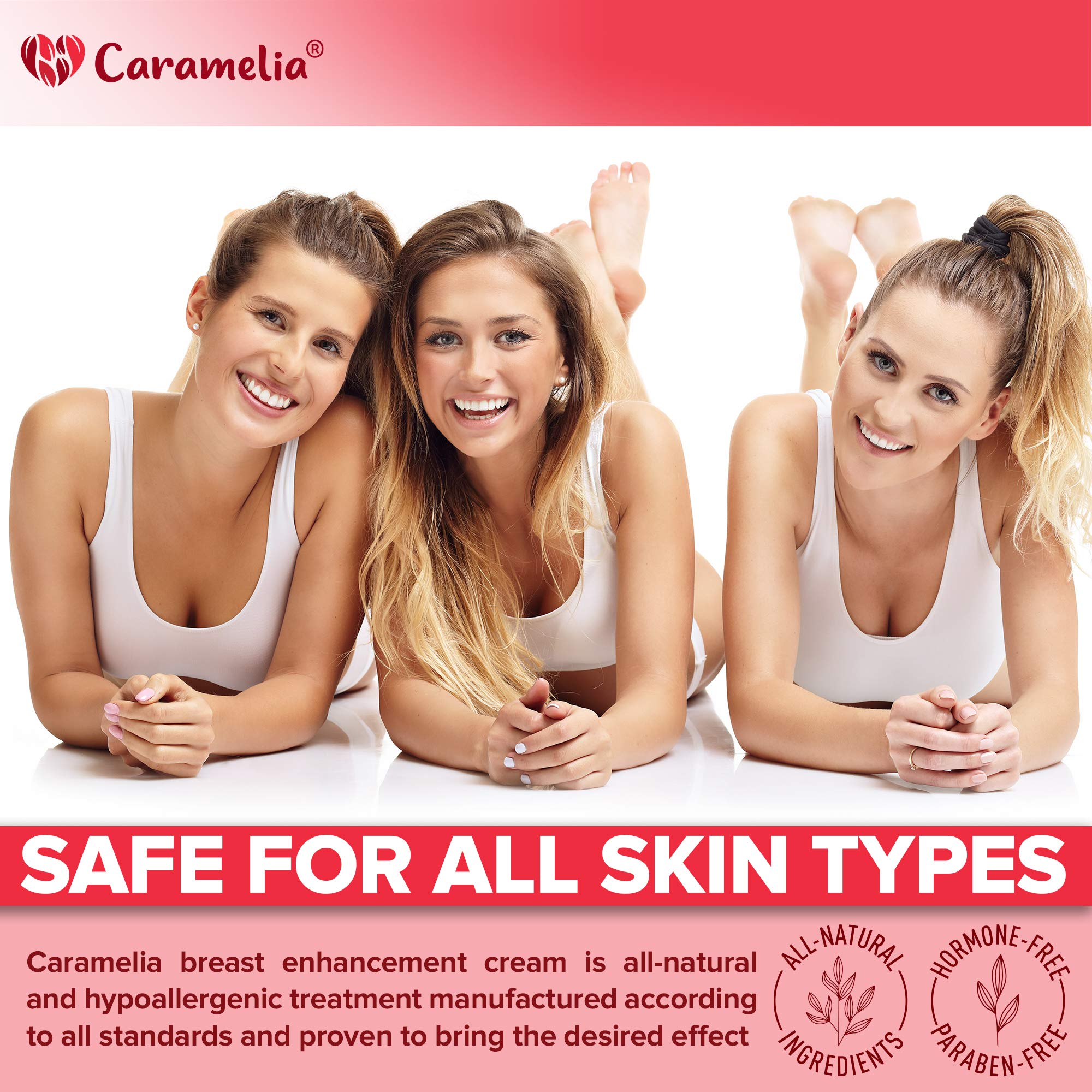 Caramelia Cream close-up reveals healthy skin glow and suppleness.