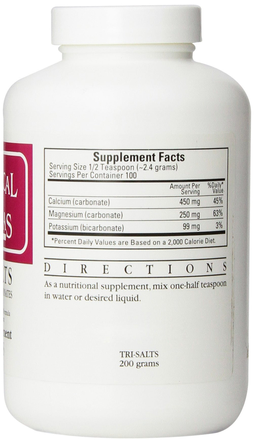 Cardiovascular Research Tri-Salts vial with scoop offers convenient dosing.