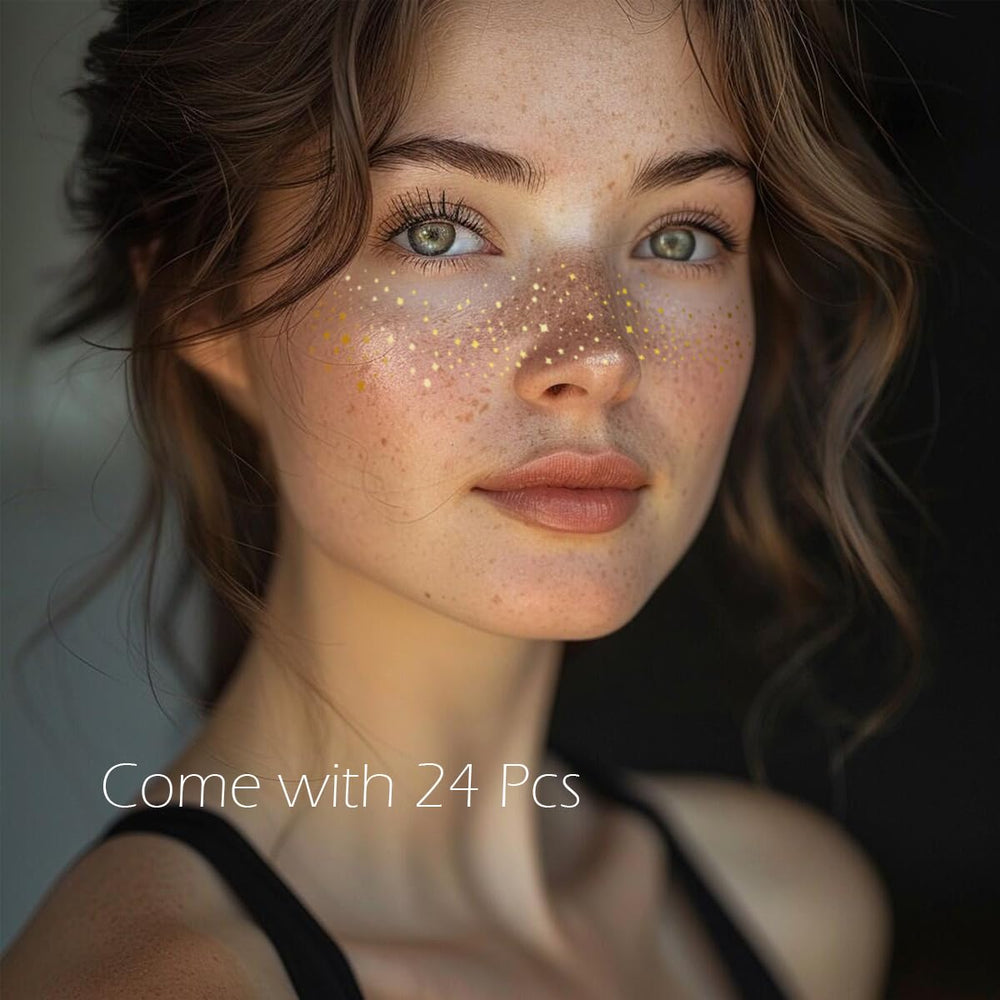 Cardiyar gold glitter freckles patches provide waterproof sparkle for festivals.