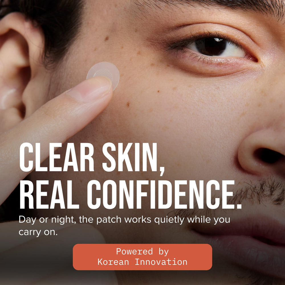 Cardon Microneedle Patch being worn overnight on the face.