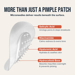 Close-up of Cardon Microneedle Patch applied to a blemish on skin.