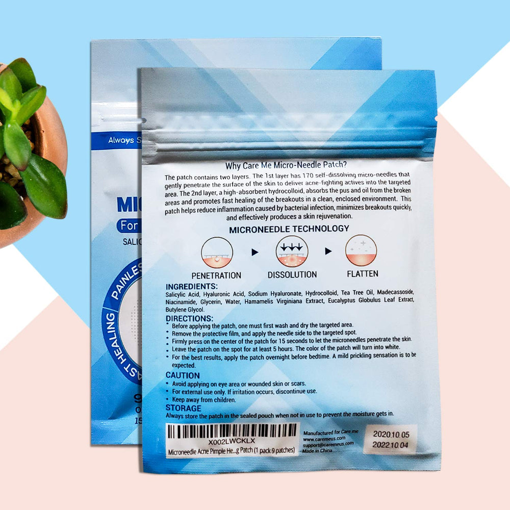 Care Me acne patch covering a blemish discreetly under makeup.