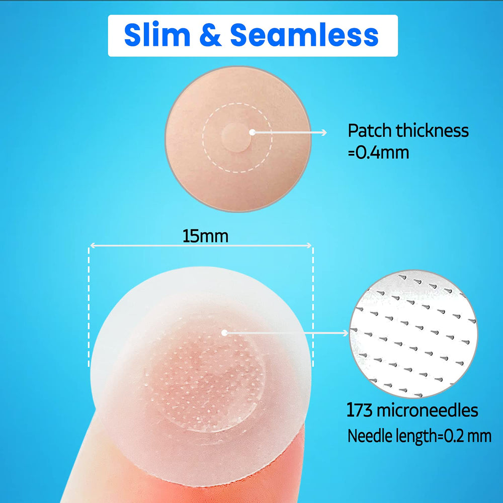 Care Me patch with transparent adhesive stays discreet during the day.