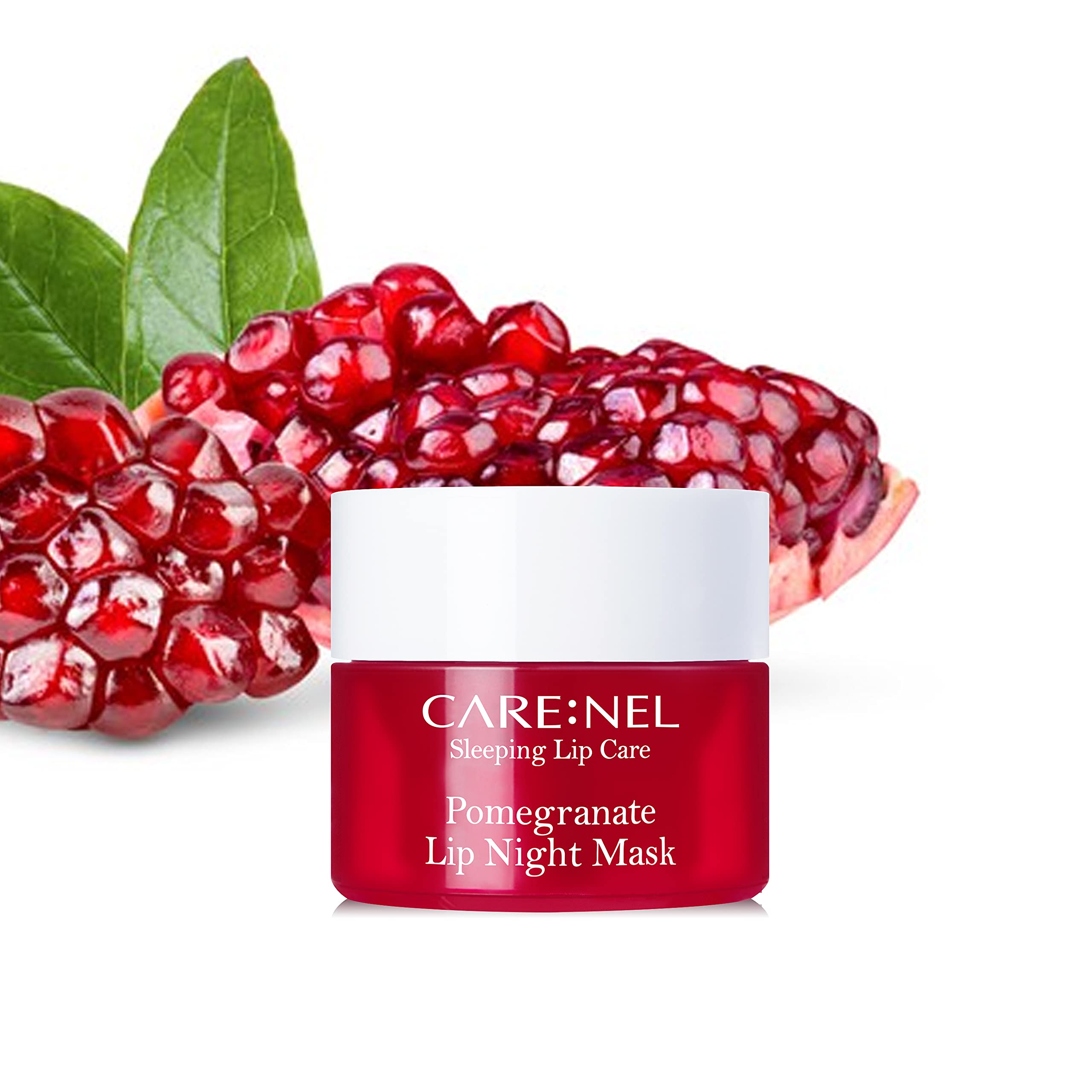 Close-up of CARE:NEL lip mask jar for on-the-go hydration.