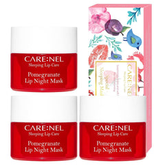CARE:NEL Lip Sleeping Mask Pomegranate jar for overnight lip nourishment.