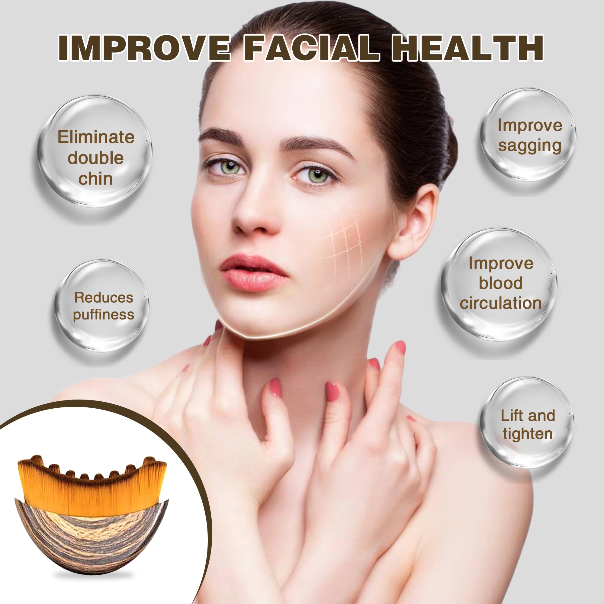 CARELAX dry brush tool highlighting jawline sculpting and defined contours