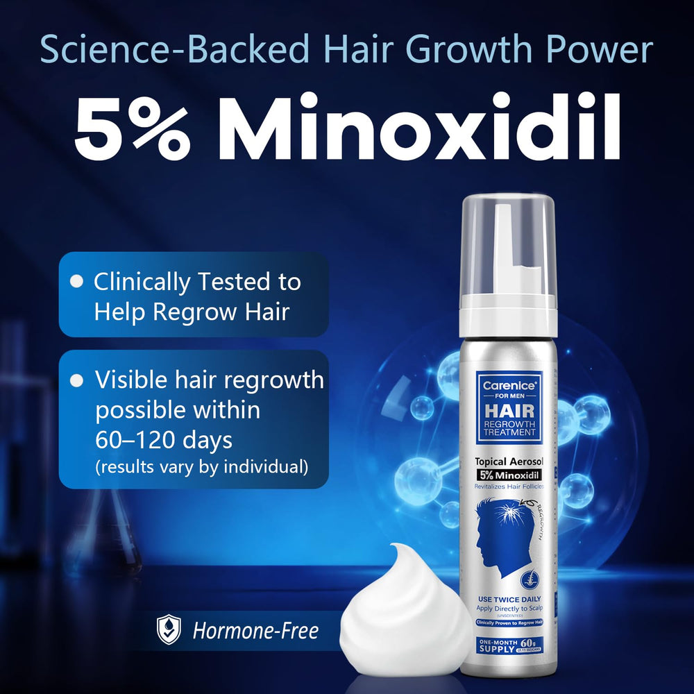 CARENICE Biotin-infused Minoxidil Foam supports follicle health and potential growth