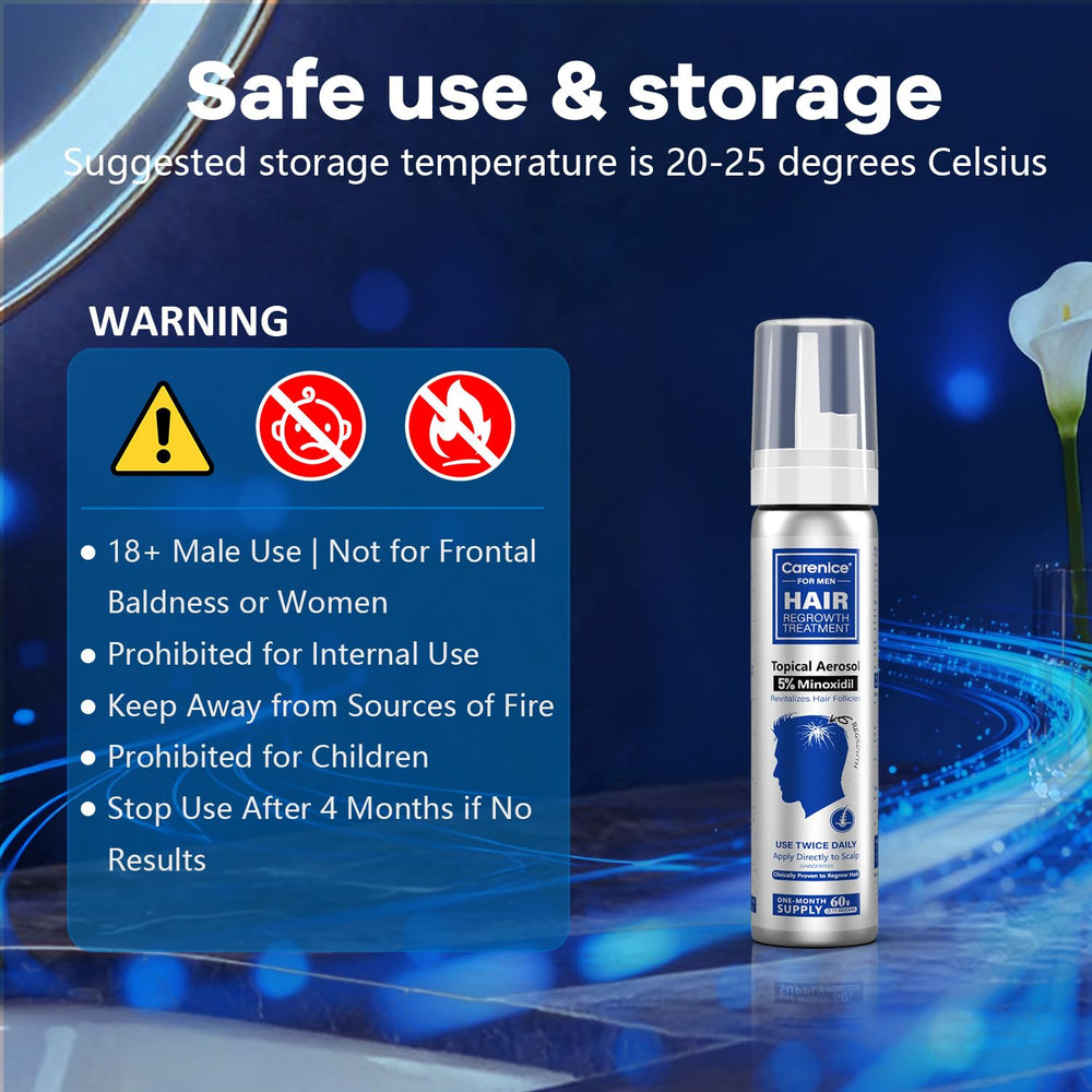 CARENICE Fragrance-free minoxidil foam for daily use.