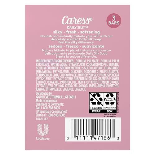 Caress Beauty Bar soap emphasizes white peach and orange blossom fragrance.