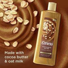 Caress cocoa butter oat milk lather spreading for smooth, pampered skin