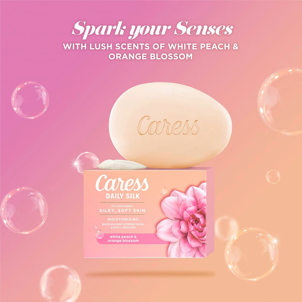 Caress Daily Silk bar soaps stacked ready for use