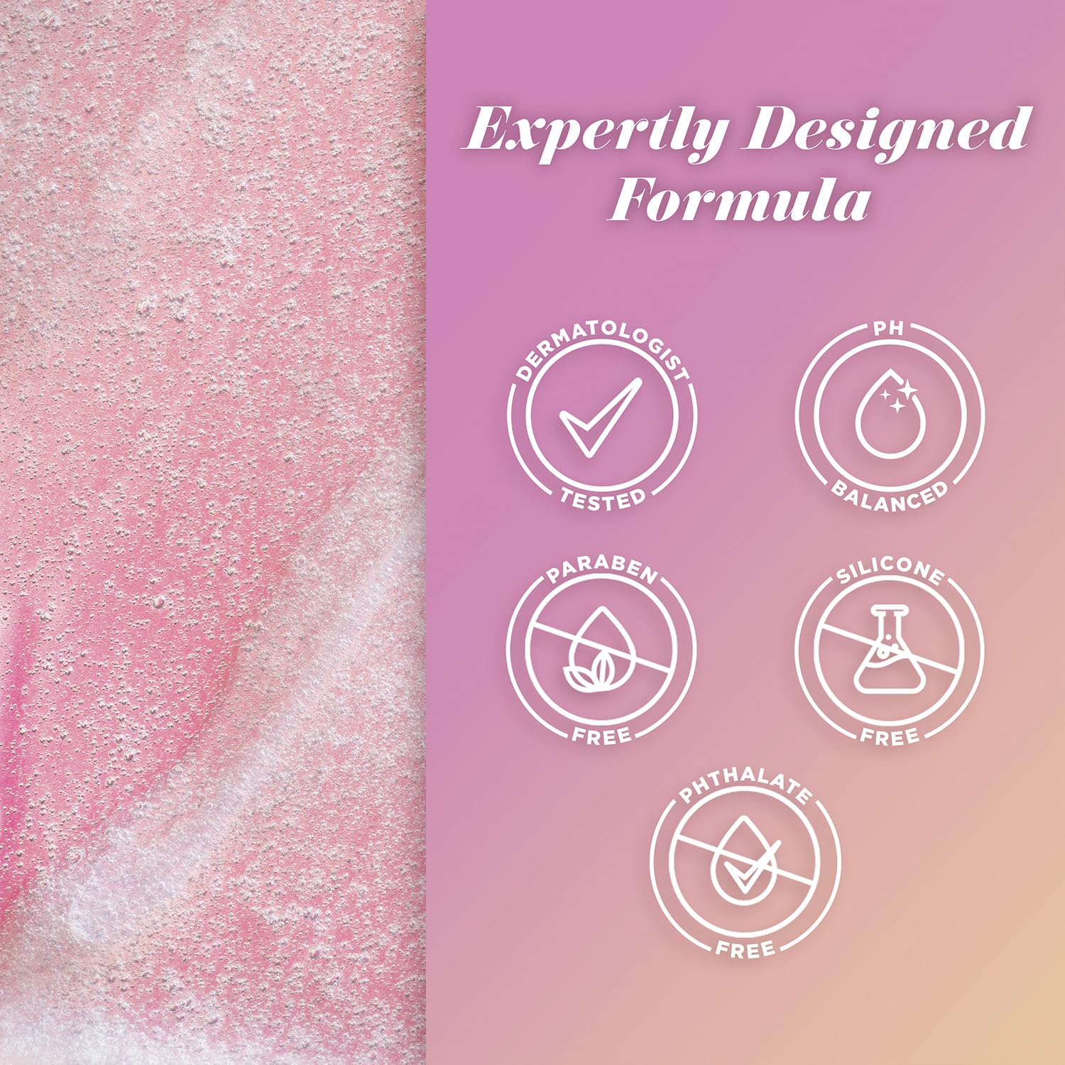Caress dermatologist-tested label indicating skin-friendly cleansing formulation.