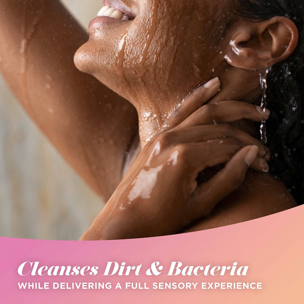 Caress fragrance crafted by perfumers promises a luxurious shower aroma.