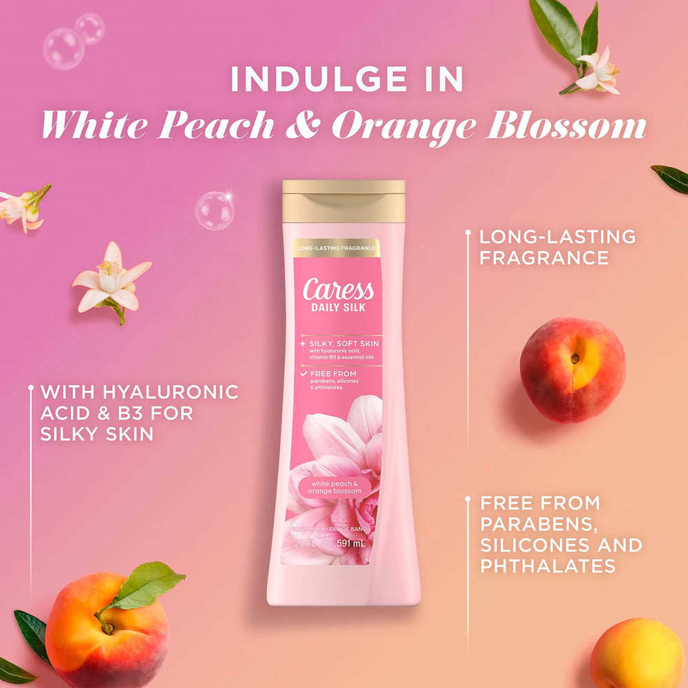 Caress soft skin hydration visual suggests skin-friendly cleansing ingredients.