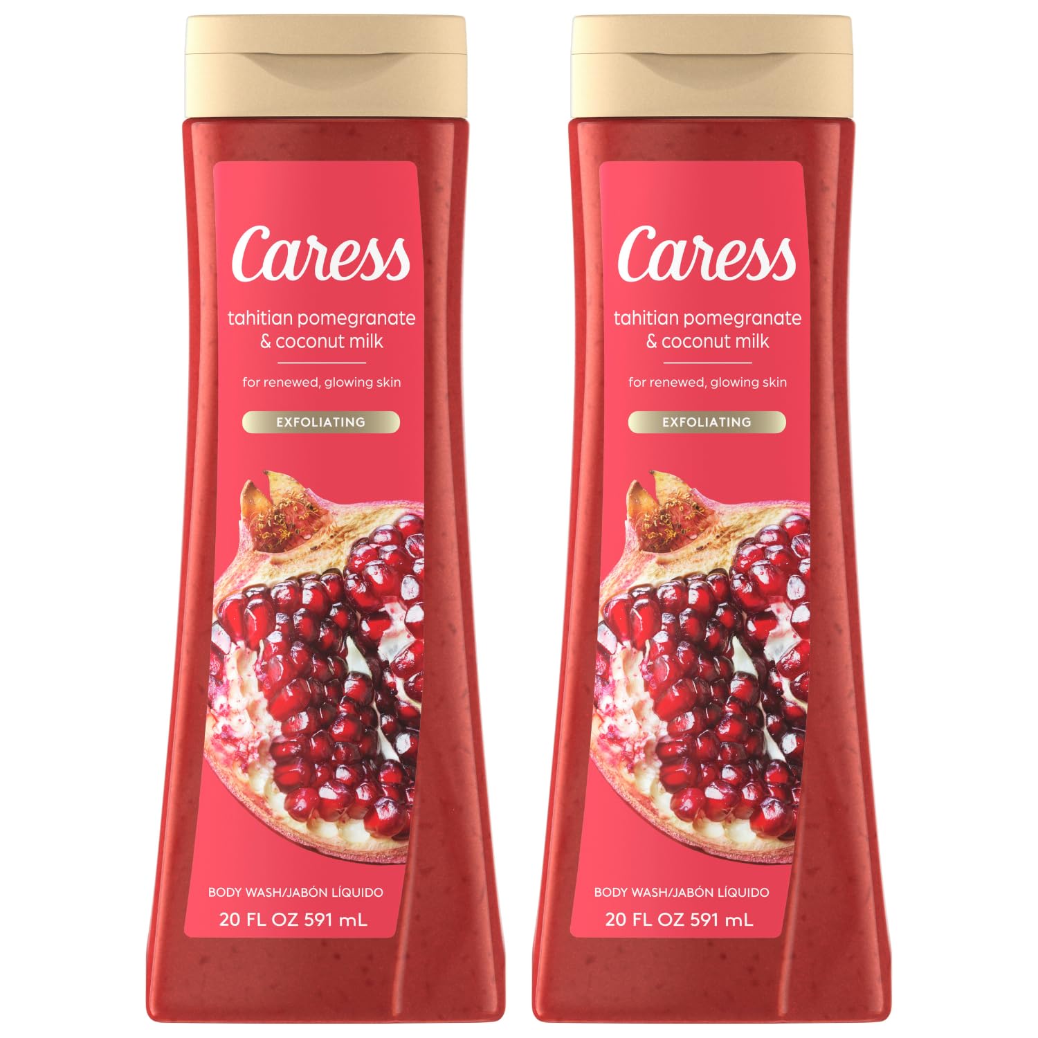 Caress Tahitian Pomegranate & Coconut Milk bottle for a hydrating daily cleanse.
