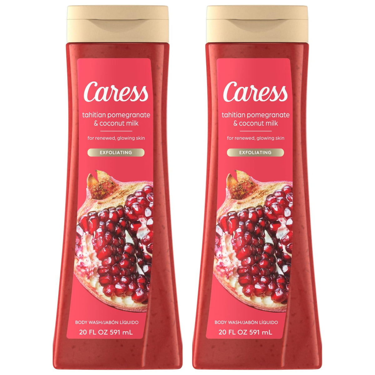 Caress Tahitian Pomegranate & Coconut Milk bottle for a hydrating daily cleanse.