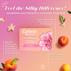 Caress White Peach & Orange Blossom fragrance shot evokes a refreshing moment.