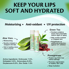 Close-up texture of Caribbean Breeze lip balm showing smooth hydration.