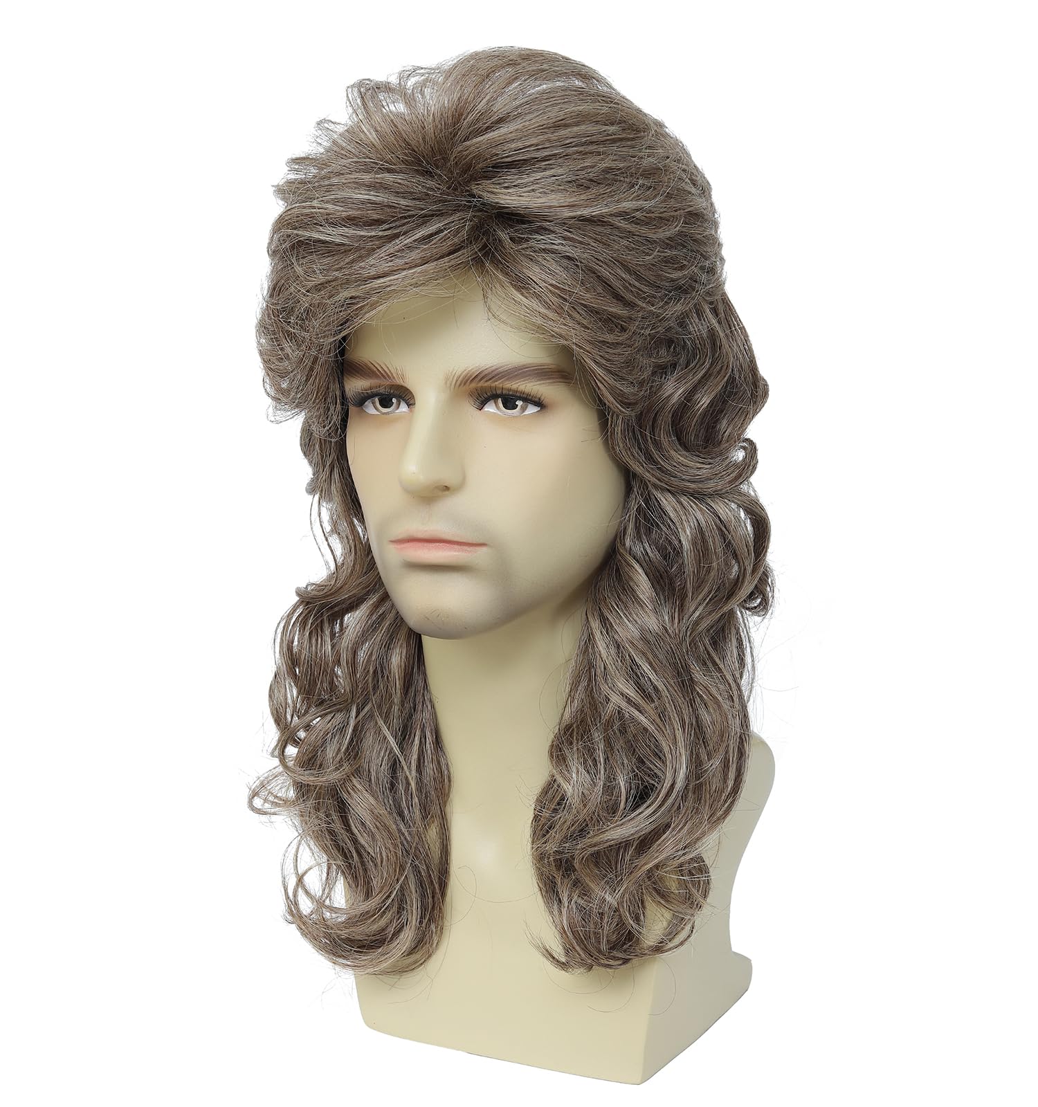 Cariniss mullet wig light brown color suits versatile retro outfits