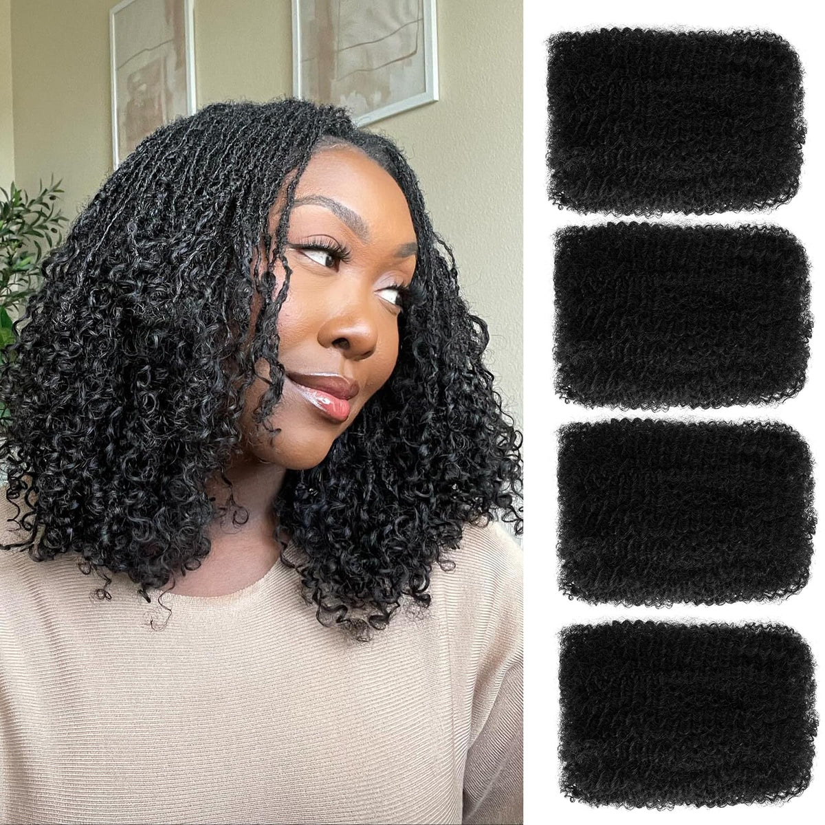 Carlence Afro Kinkys bulk 4 bundles pack shows natural volume for versatile styles.
