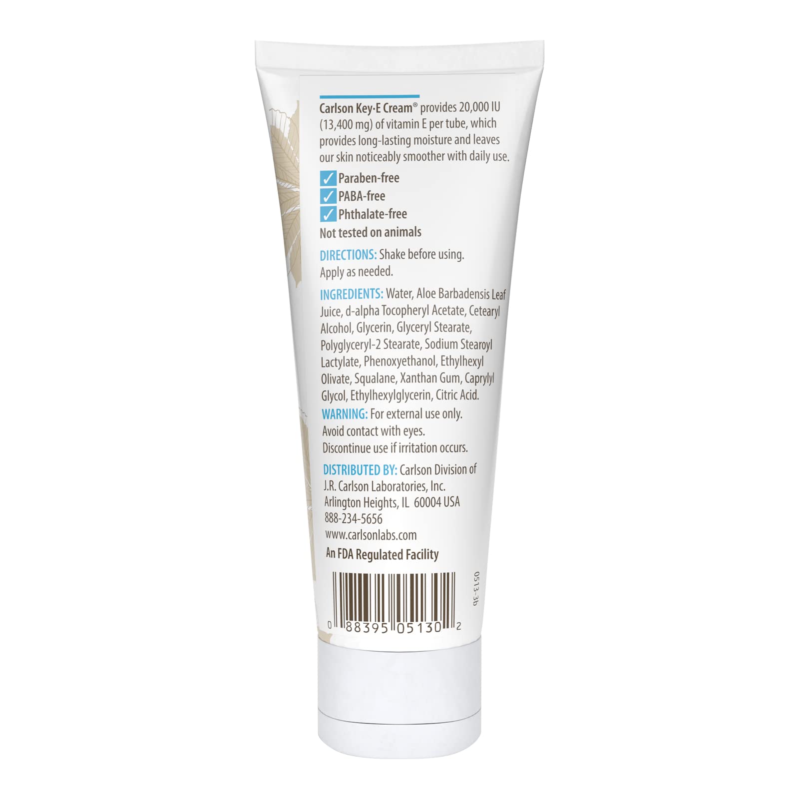 Texture of Carlson Key-E Cream on hand demonstrating deep moisturization for extra-dry areas