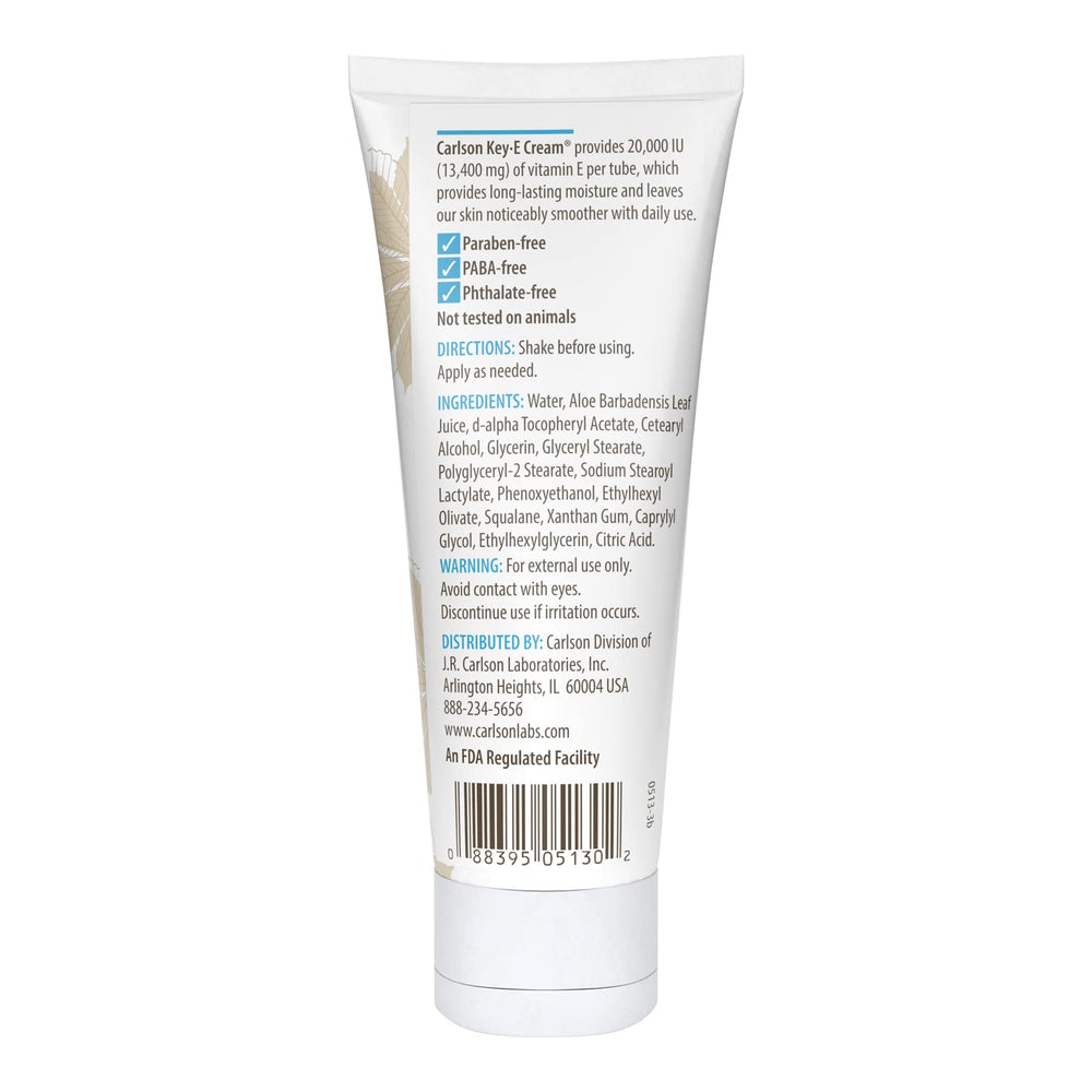 Texture of Carlson Key-E Cream on hand demonstrating deep moisturization for extra-dry areas