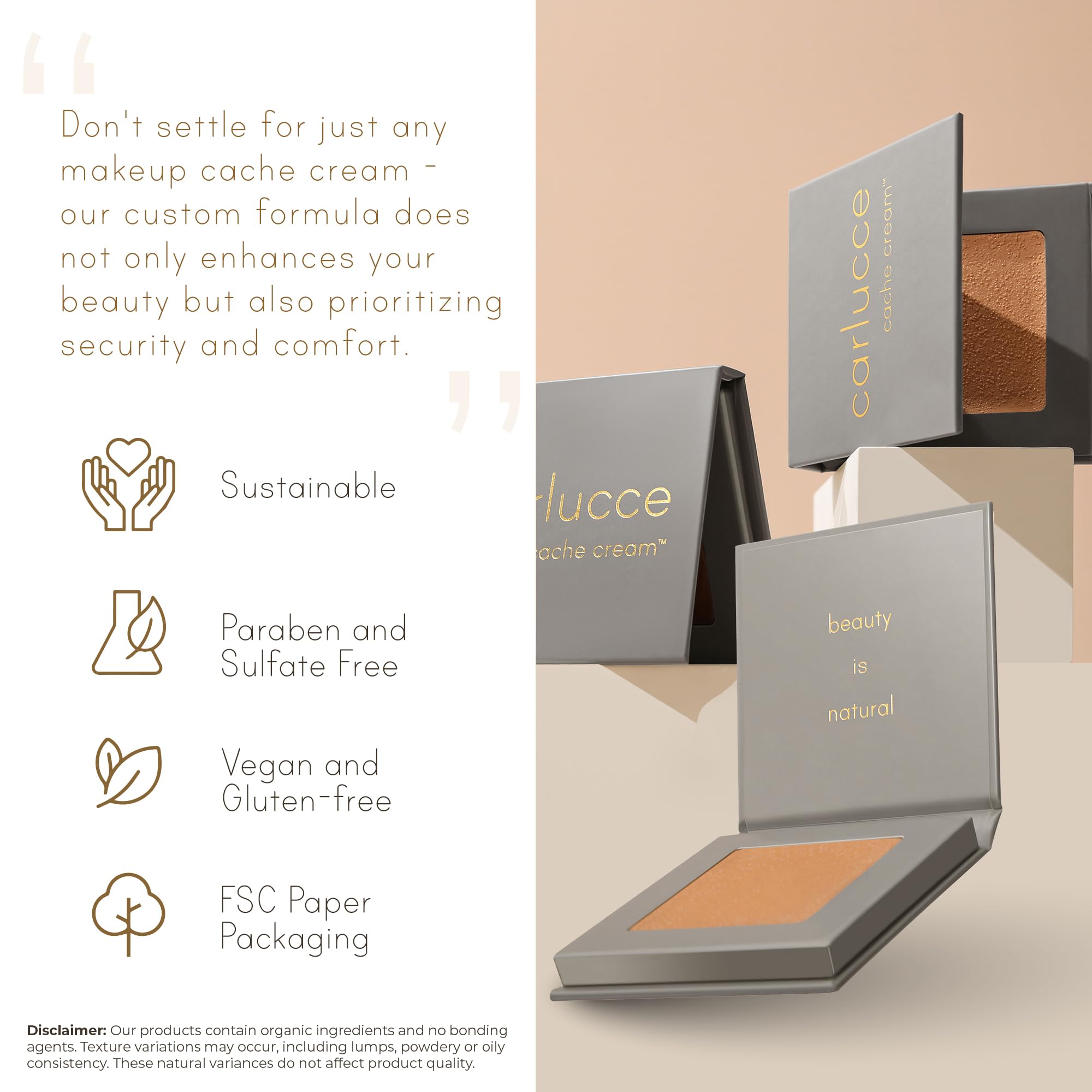 Carlucce Cache Cream concealer under-eye application for brightening.