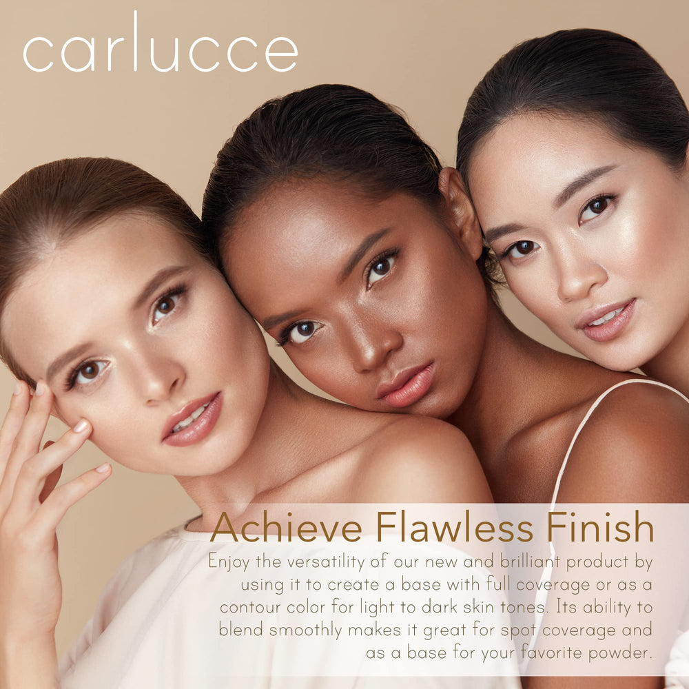 Carlucce Cache Cream on-the-go routine shows 3-in-1 versatility.