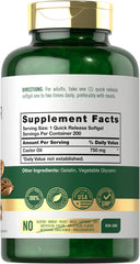 Carlyle Castor Oil 750mg softgels close-up for easy daily use