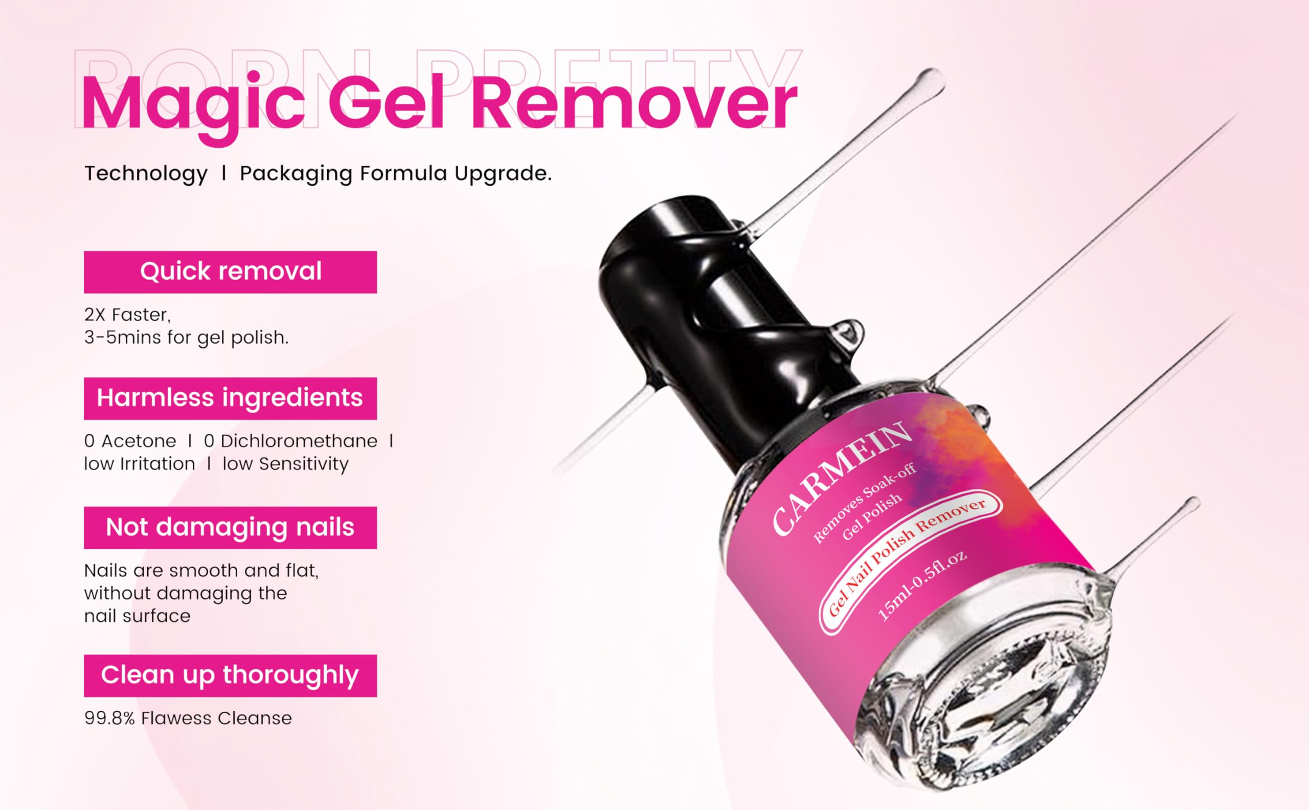 Paraben-free formula designed to be gentle on natural nails.