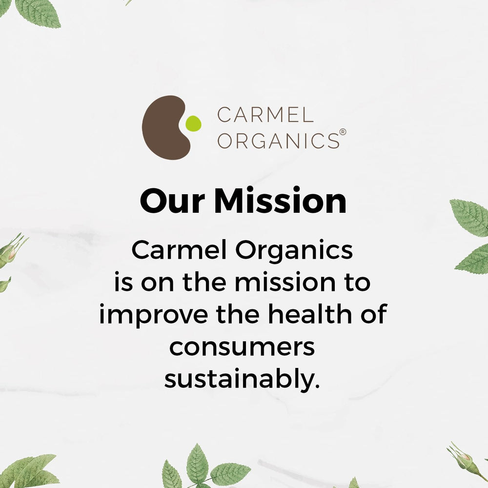 Close-up of Carmel Organics Shikakai Powder shows natural texture.