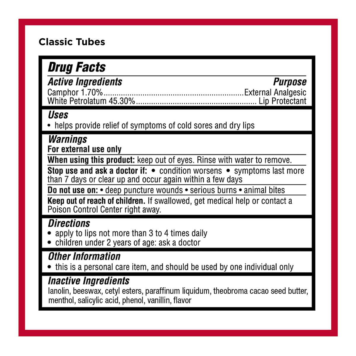 Carmex cruelty-free symbol on packaging.