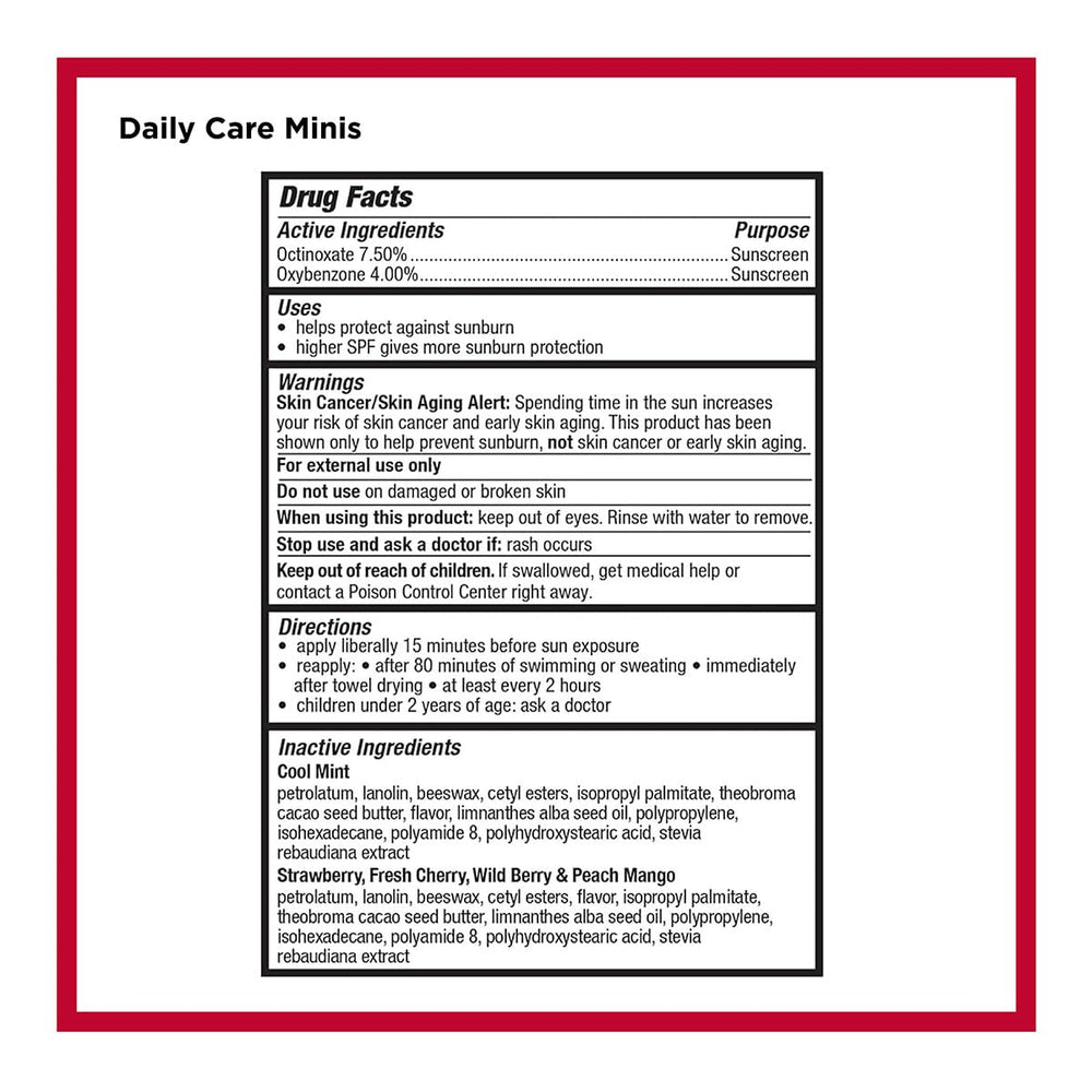 Carmex Daily Care mini wild berry SPF15 lip balm for bold flavor.