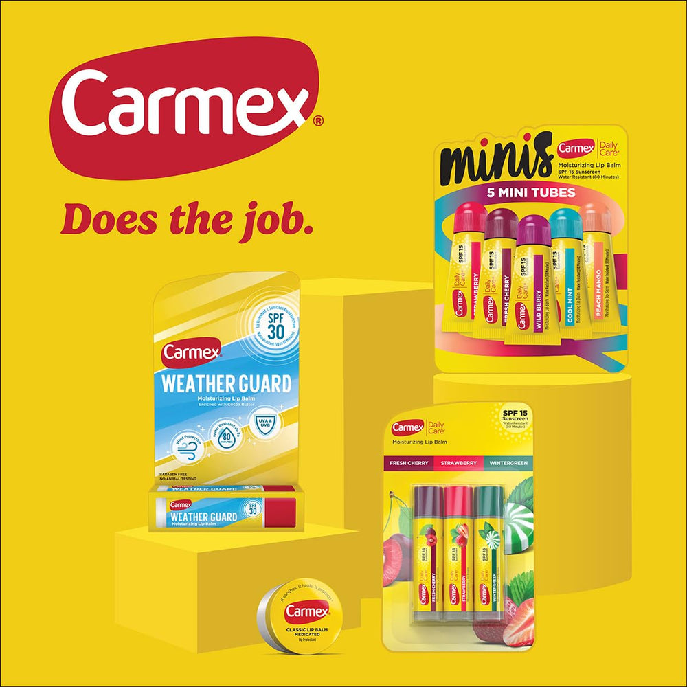 Carmex Cupcake Batter Stick close-up; creamy texture for smooth lips.
