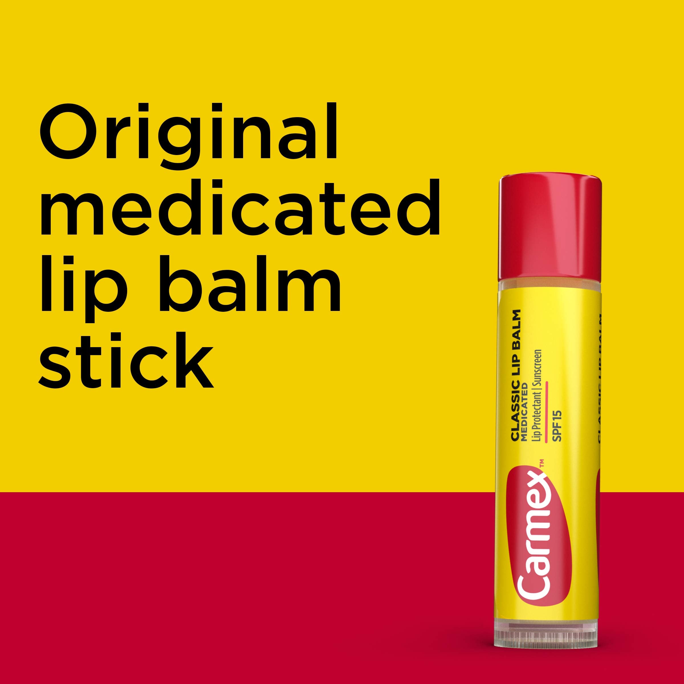Carmex Lip Balm Stick helps protect lips against wind and cold conditions.