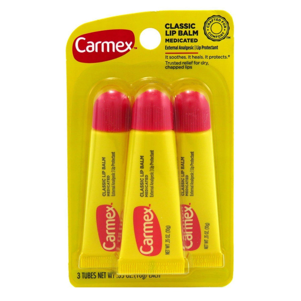 Carmex Original Formula lip balm tubes in a 12-pack, ideal for on-the-go lip care.