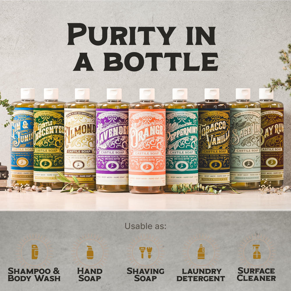 Creamy lather of Carolina Castile Soap demonstrates non-drying formula