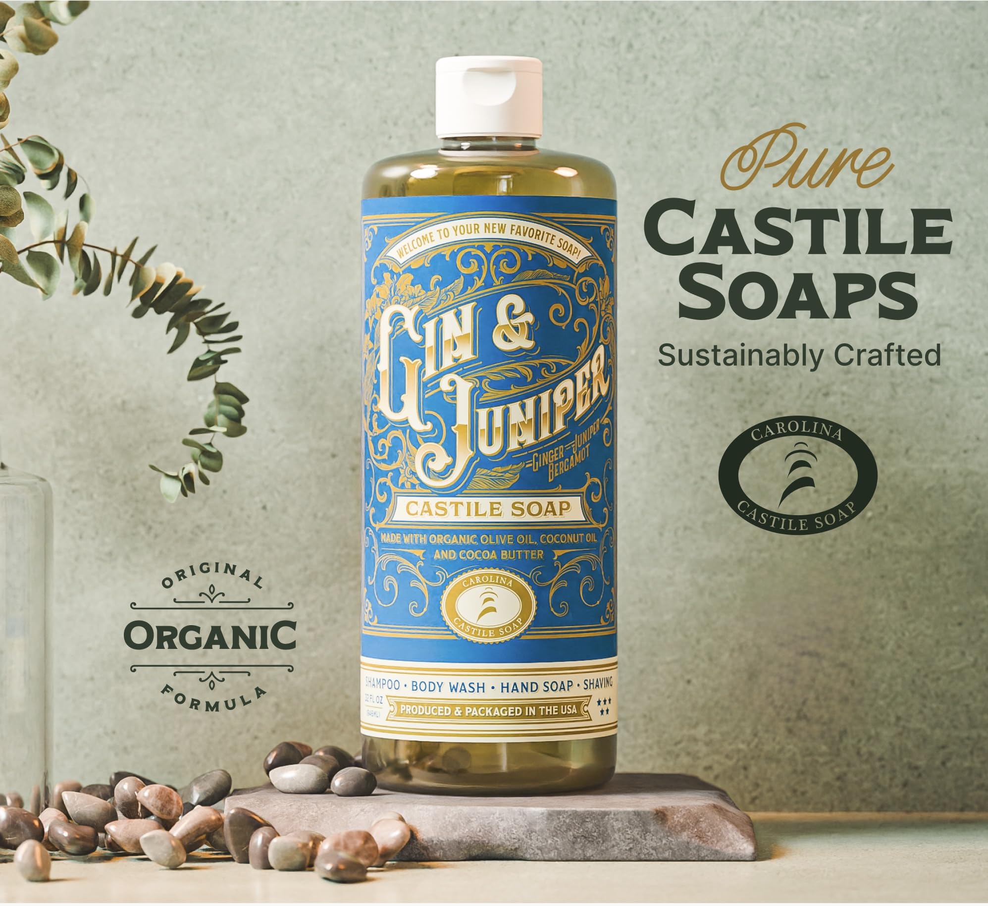 Olive oil ingredient close-up from Carolina Castile Soap highlights organic base