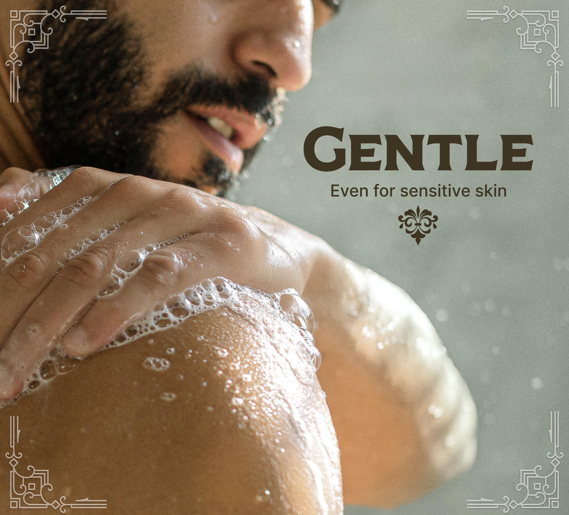 Foam from Sage Lime Castile Soap showing rich lather for skin and hair cleansing.