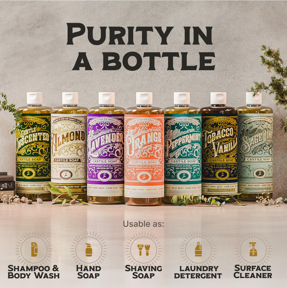 Hands lathering with Sage Lime Castile Soap for everyday body care.