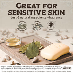 Carolina Castile Soap Tobacco Vanilla bar with smooth, long-lasting cream lather.