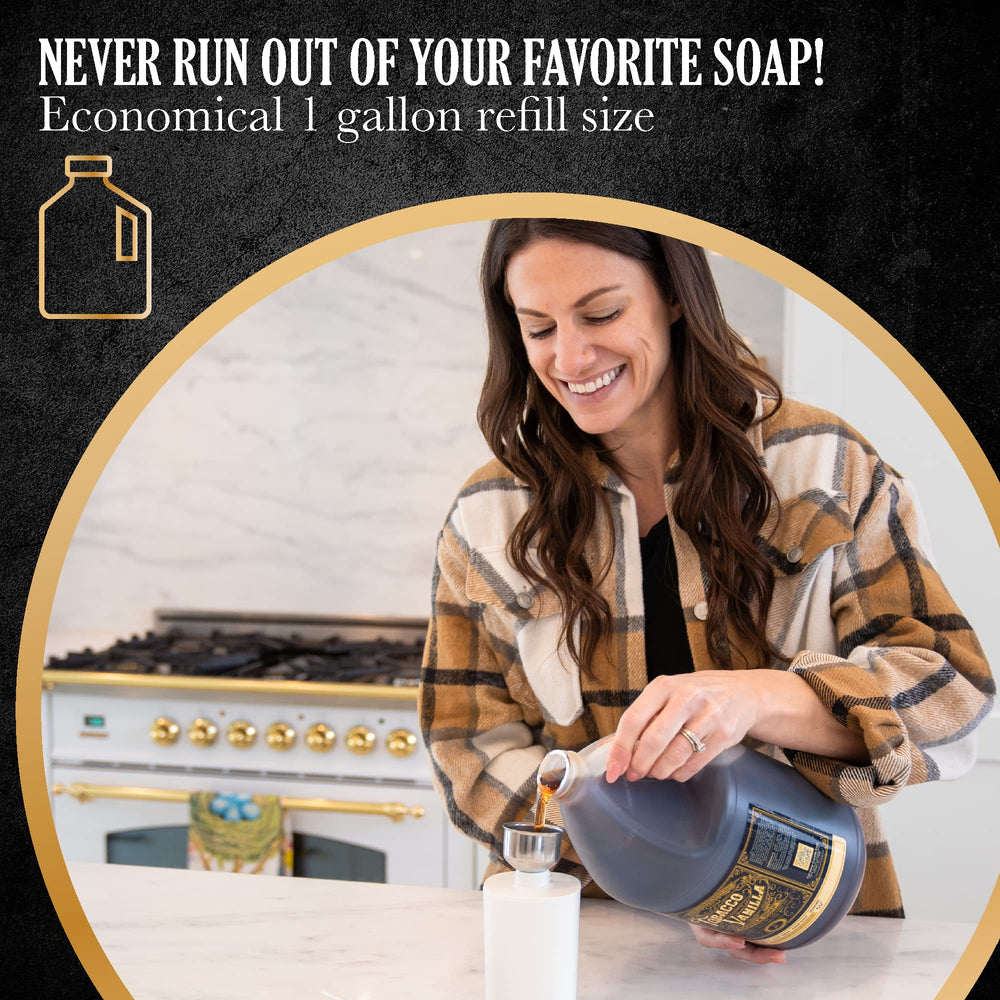 Carolina Castile Soap Tobacco Vanilla ingredients, fair trade cocoa butter detail.