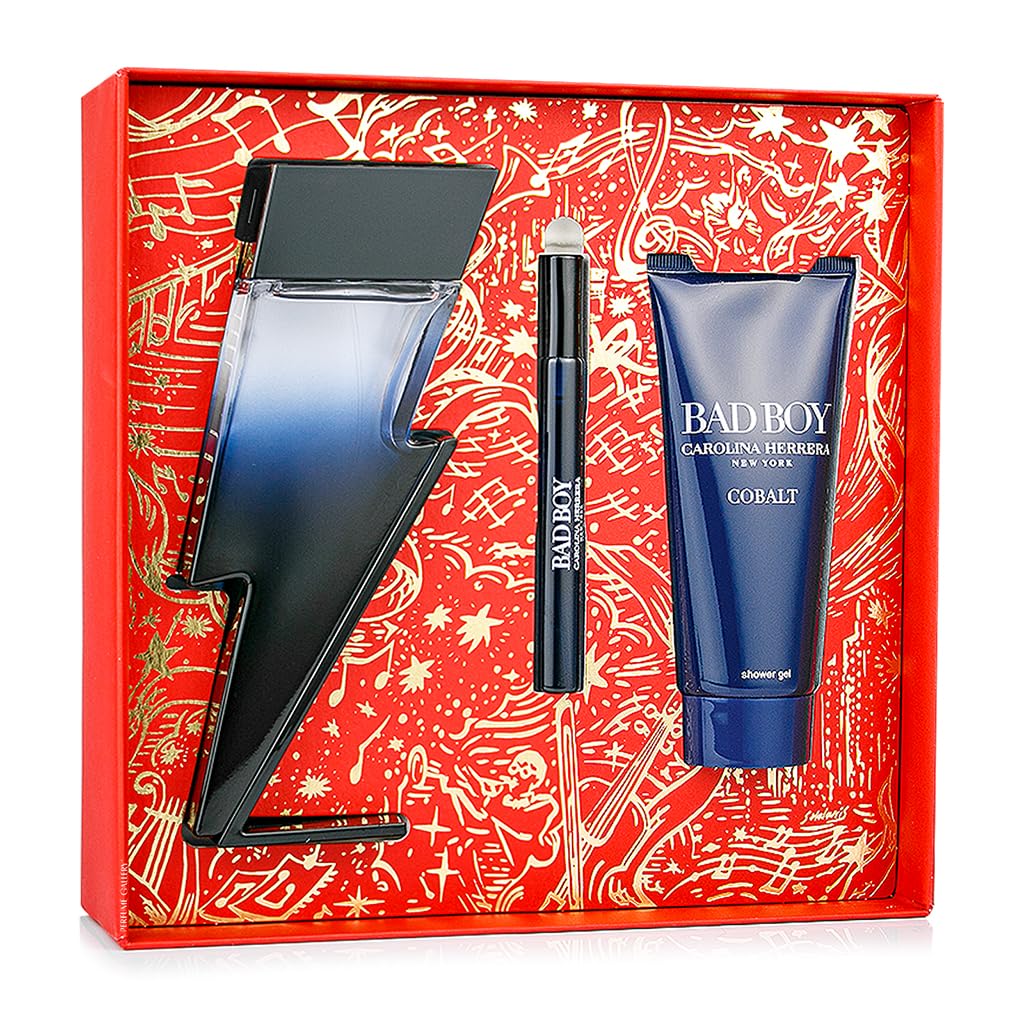 Carolina Herrera Bad Boy Cobalt shower gel, refreshing cleanse with lasting aroma