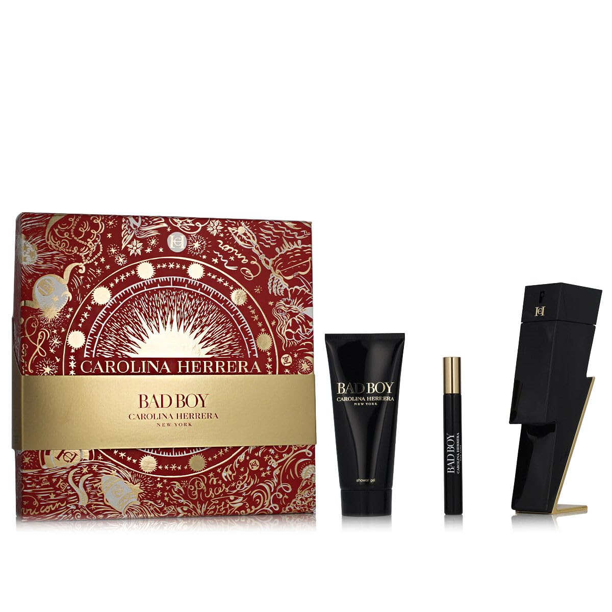 Carolina Herrera Bad Boy EDT bottle beside premium gift box, ideal for daily wear and gifting