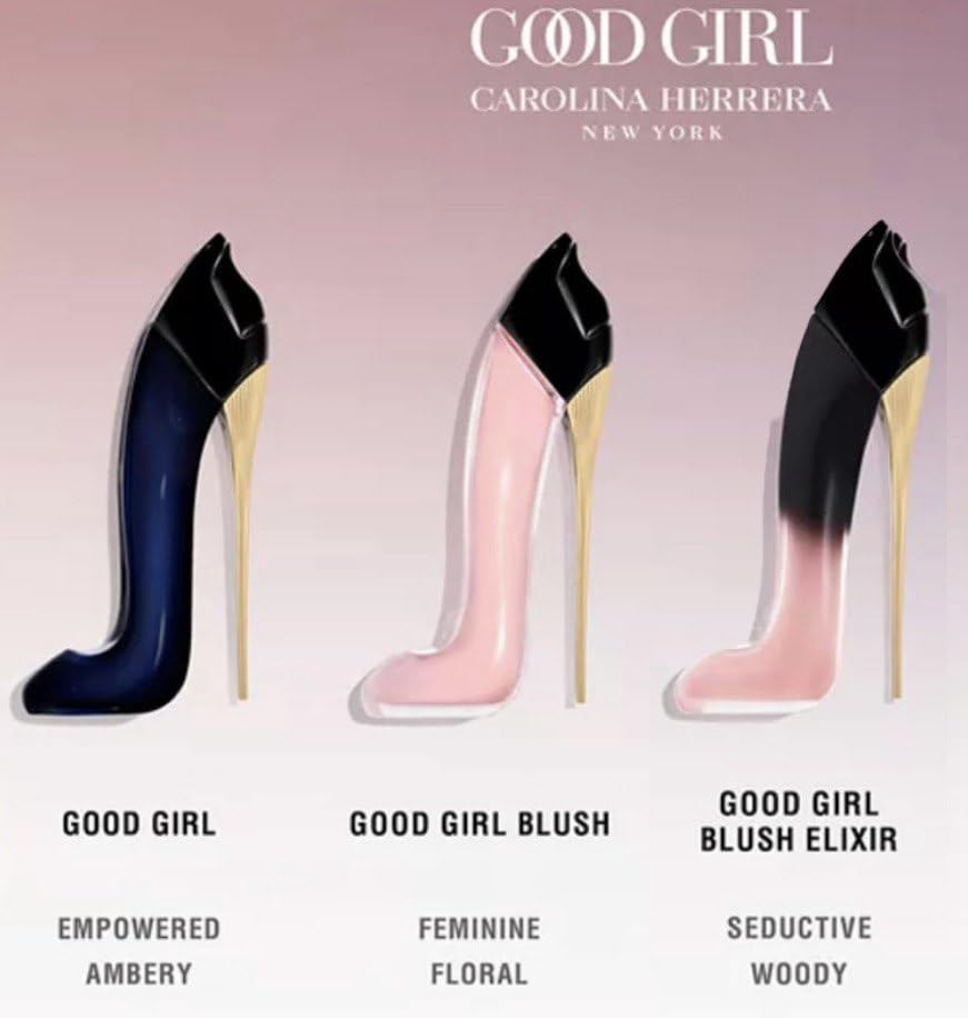 Carolina Herrera Good Girl Gift Set mini Good Girl Blush Elixir EDP bottle, compact option.
