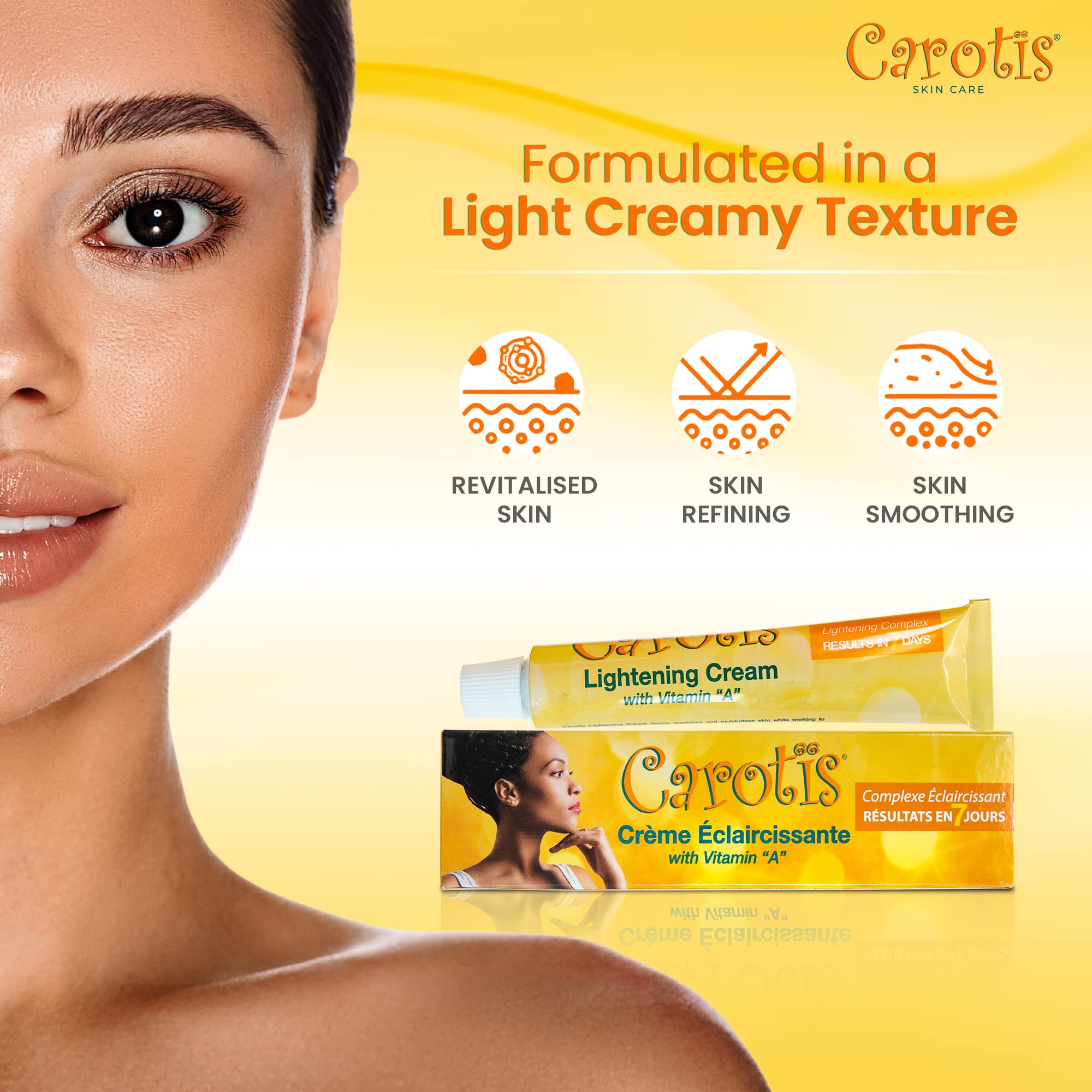 Night-time use of CAROTÏS Brightening Cream for nourishing care.